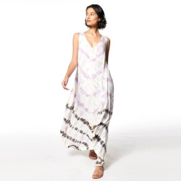 NWT Young Fabulous & Broke Ali mauve tie dye maxi dress, S - Picture 3 of 8